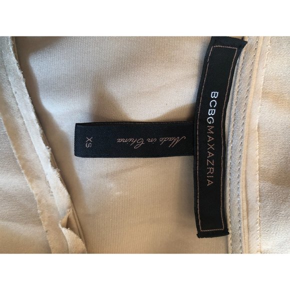 BCBGMaxAzria Short Sleeve Blouse in Tan Size XS - Picture 8 of 9